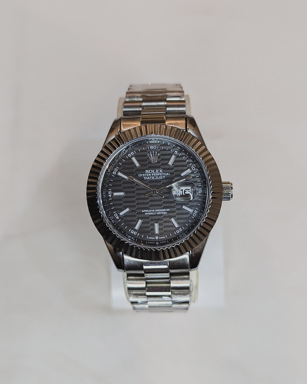 Rolex- Date just - Silver Green
