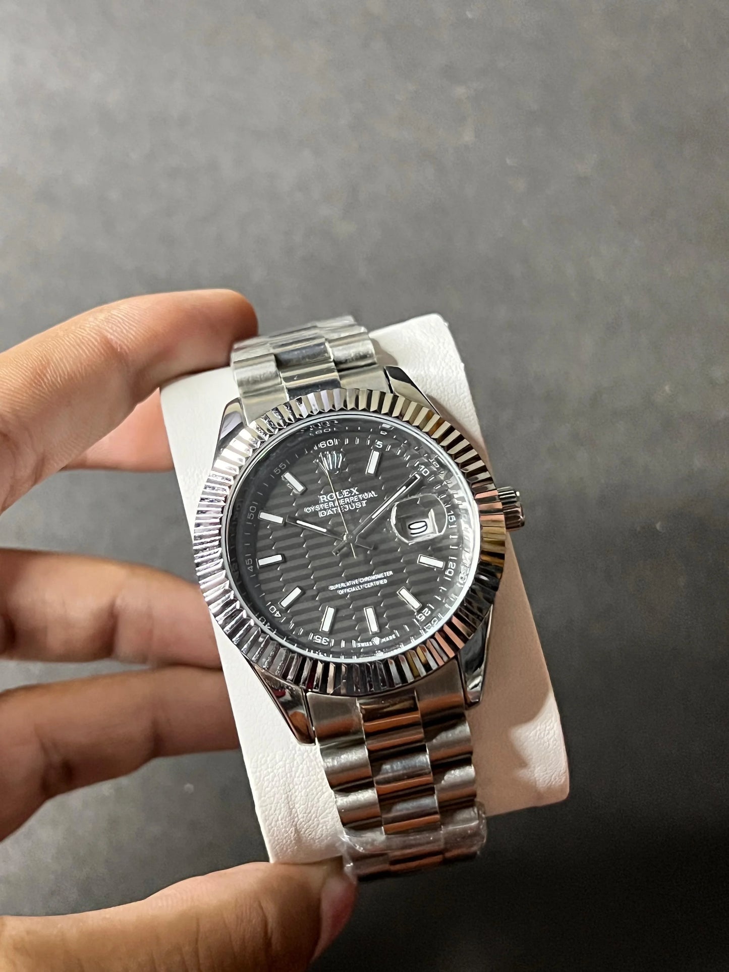 Rolex | Date just -|Silver Green